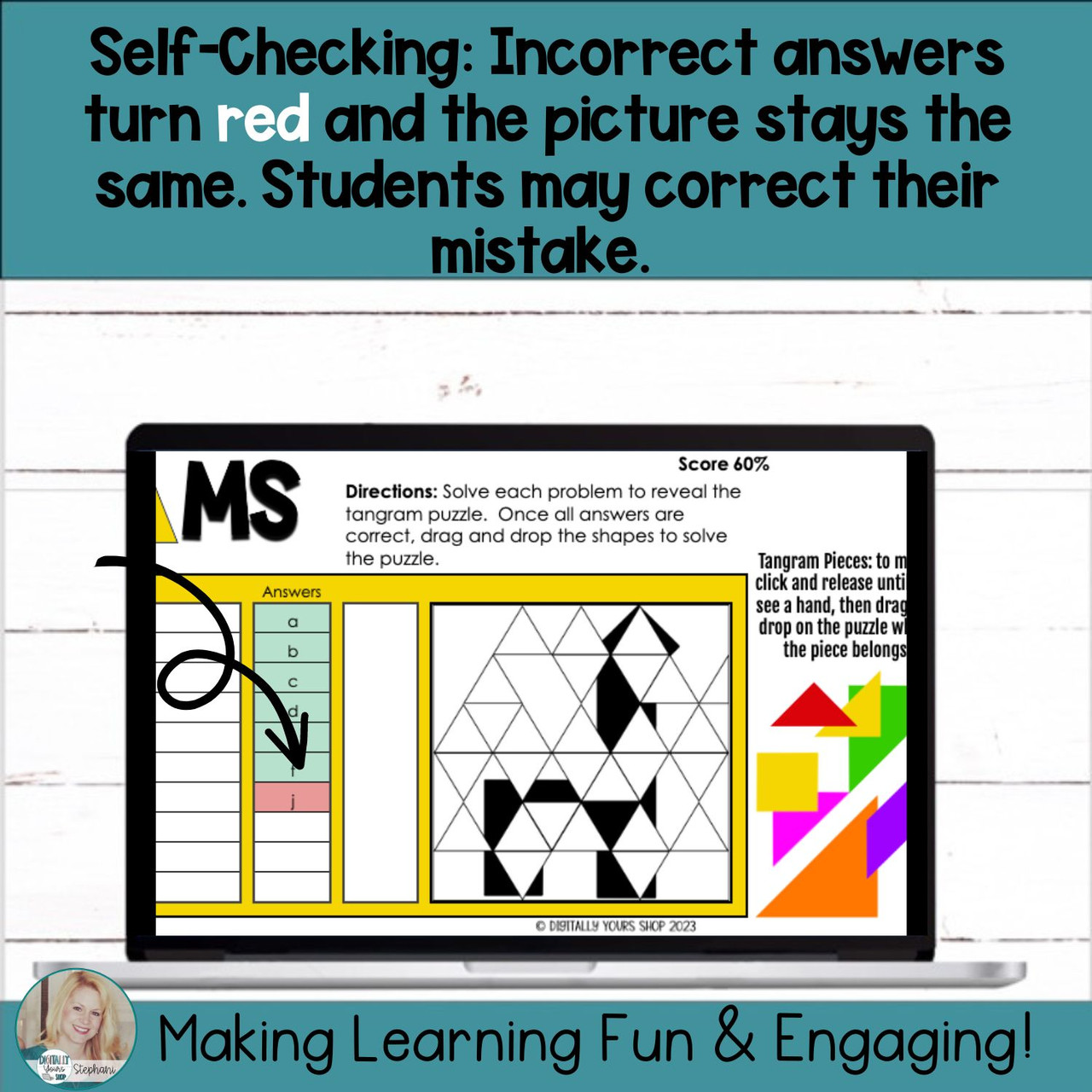 Editable - Self-Checking Self-Grading Tangram Template - Digital ...