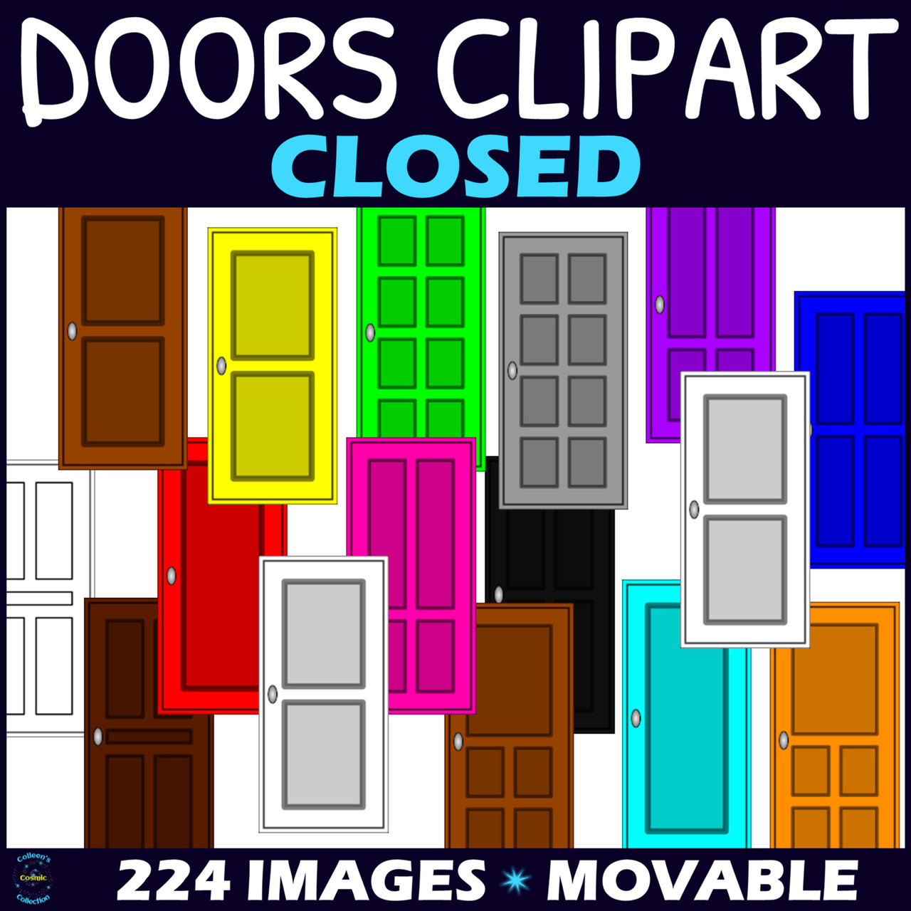 Rainbow Doors Clipart - Closed rainbow-doors-clipart-closed
