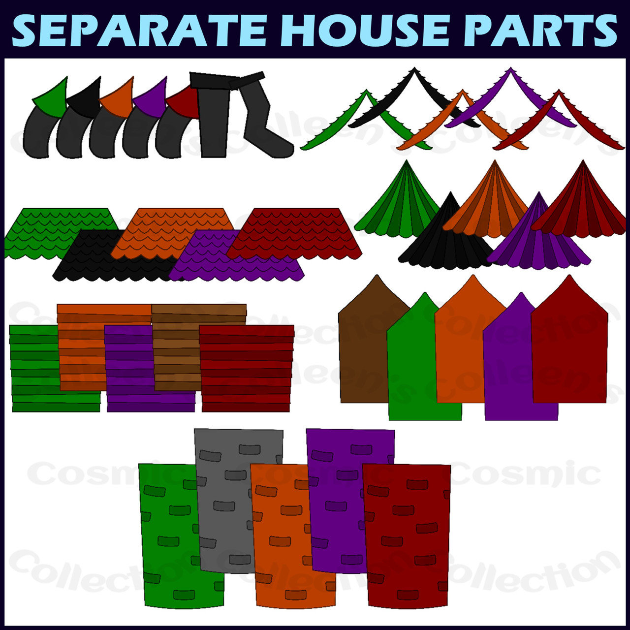 Build a Haunted House Halloween Clipart