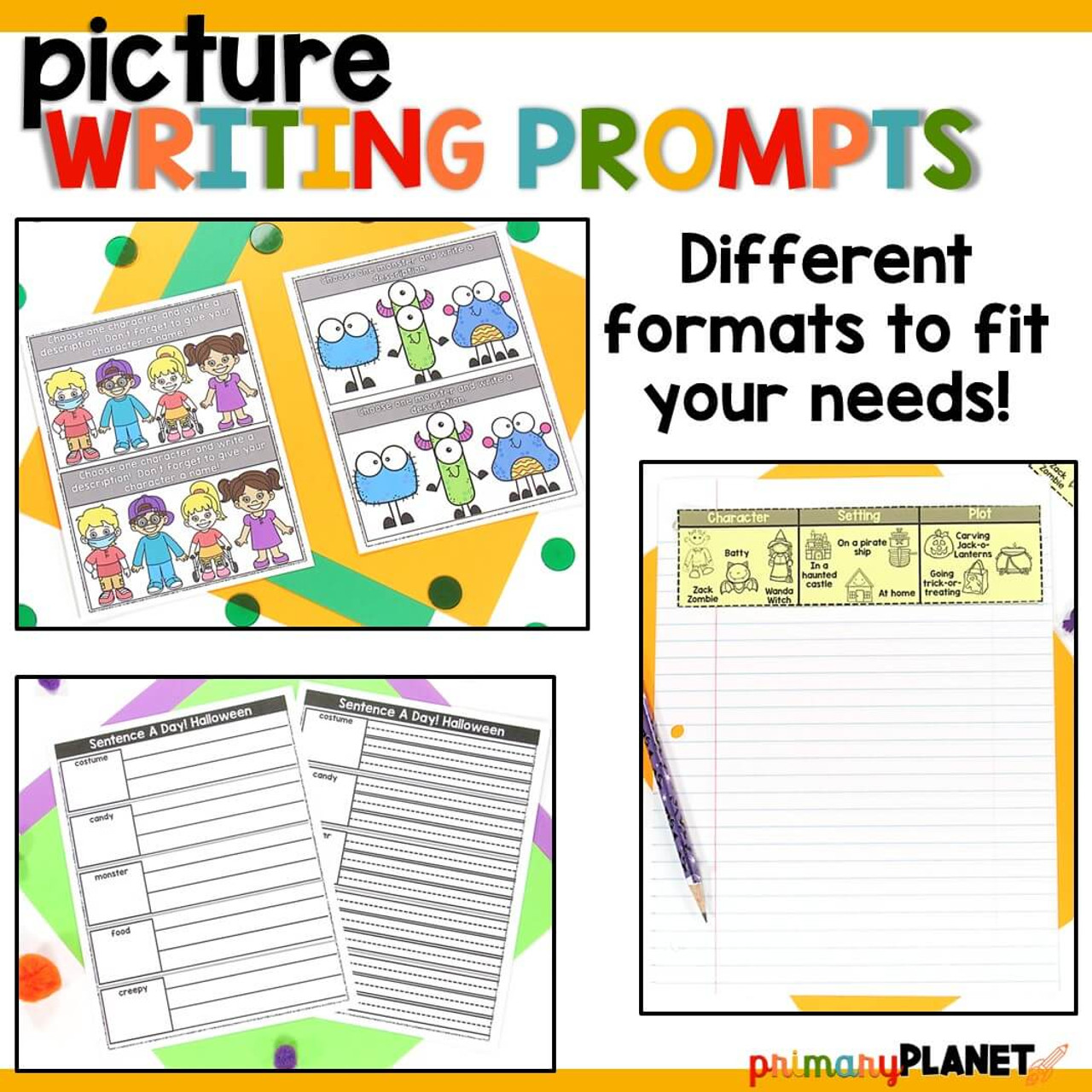 October Writing Prompts with Picture Choices - Pick a Prompts