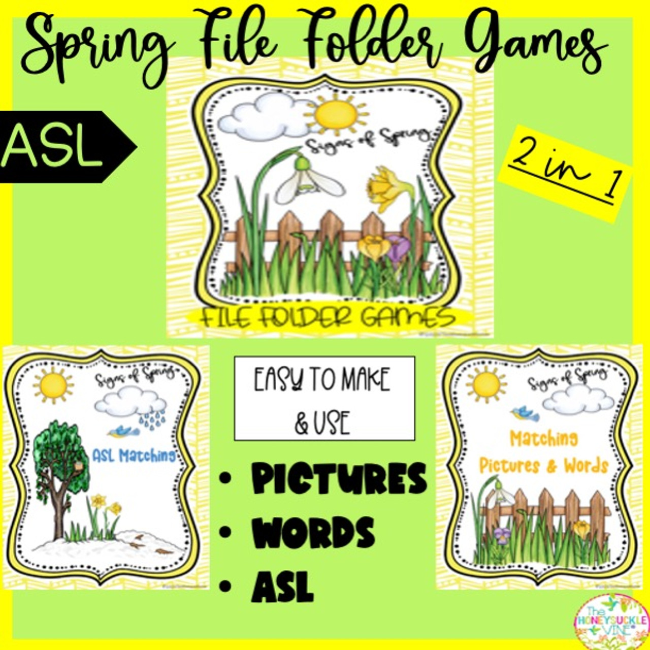 ASL Spring File Folder Games