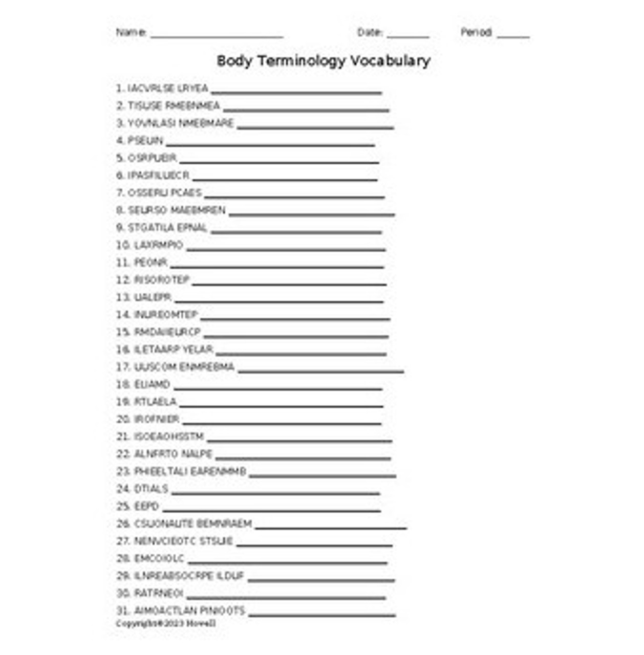body-terminology-word-scramble-for-a-medical-terminology-course-amped-up-learning for Free Printable Medical Terminology Study Guide Body Terminology Word Scramble for a Medical Terminology Course - Amped Up Learning for Free Printable Medical Terminology Study Guide