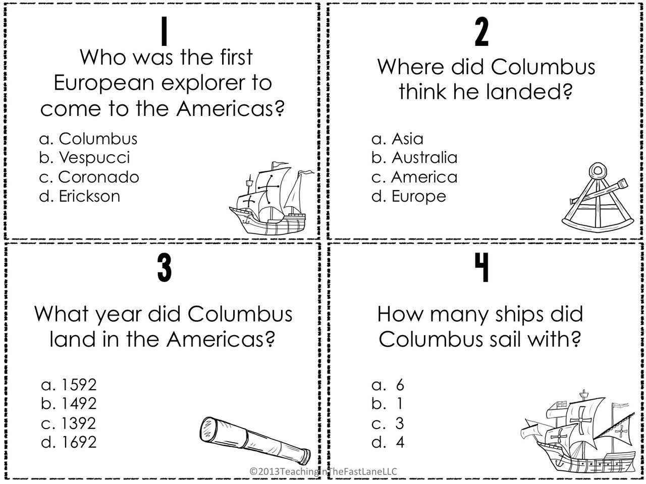 European Explorers in Texas Bundle - Amped Up Learning free-printable-famous-early-explorers-coloring-pages