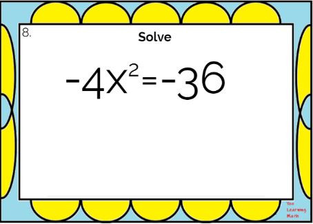Solving Quadratic Equations using Square Roots: Google Slides - 20 ...