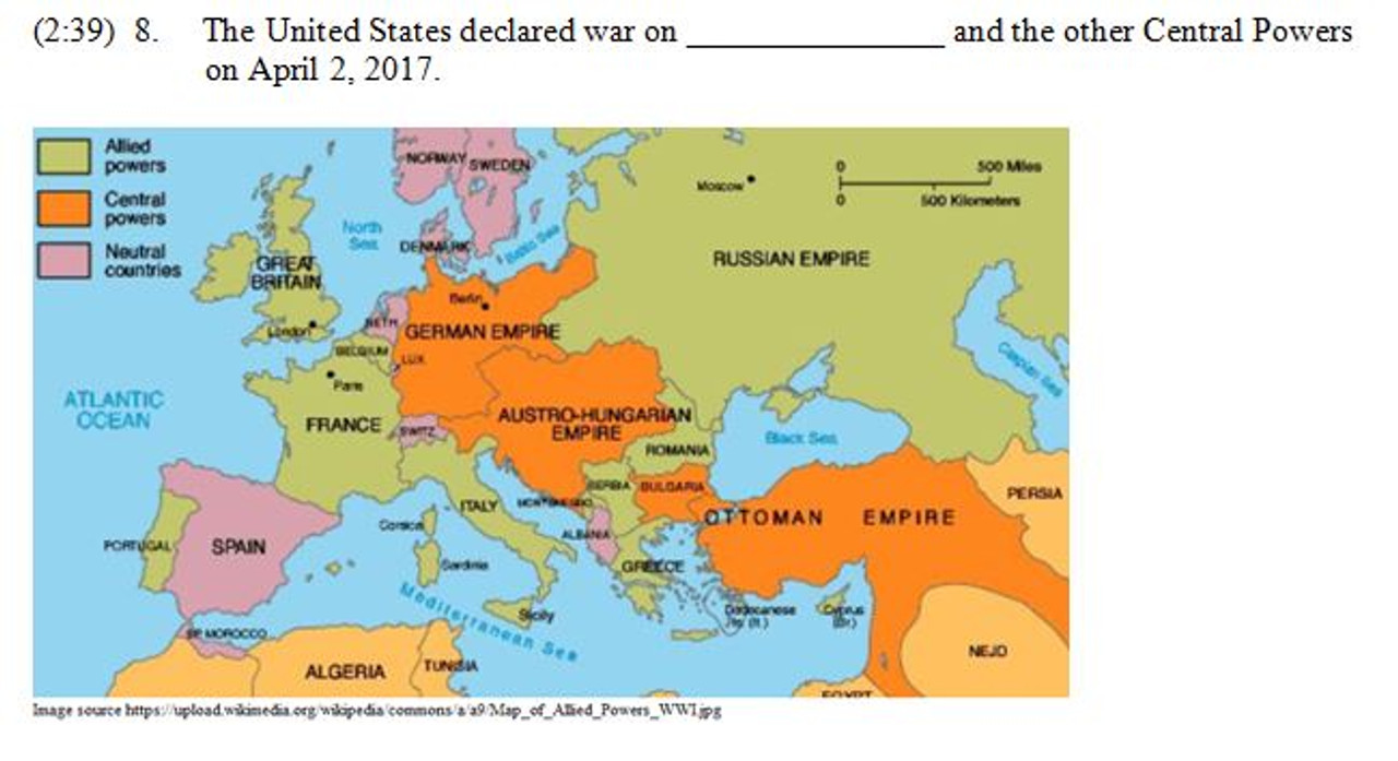 Crash Course US History Worksheet 30 America in World War I