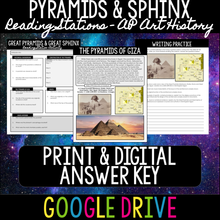 The Great Pyramids & Sphinx Reading Stations - AP Art History - Amped ...