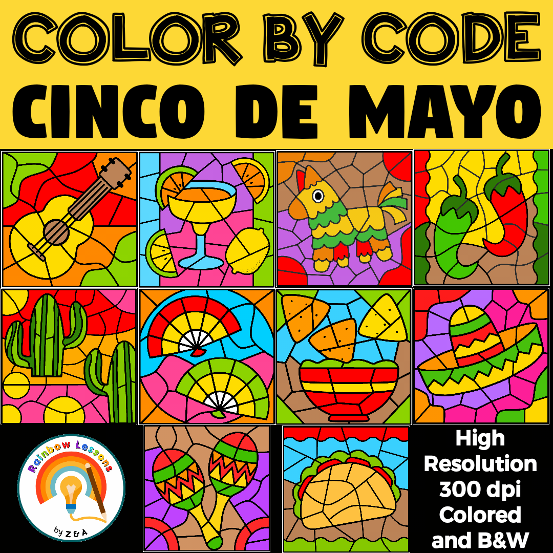 Cinco De Mayo Color By Number Clipart | Cinco de Mayo Cliparts ...