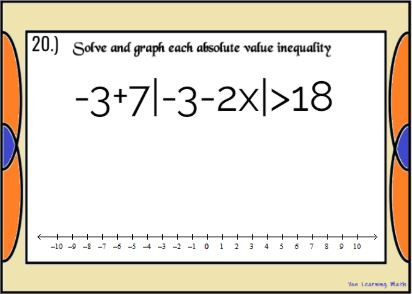 Solving and Graphing Absolute Value Inequalities: GOOGLE SLIDES- 20 ...