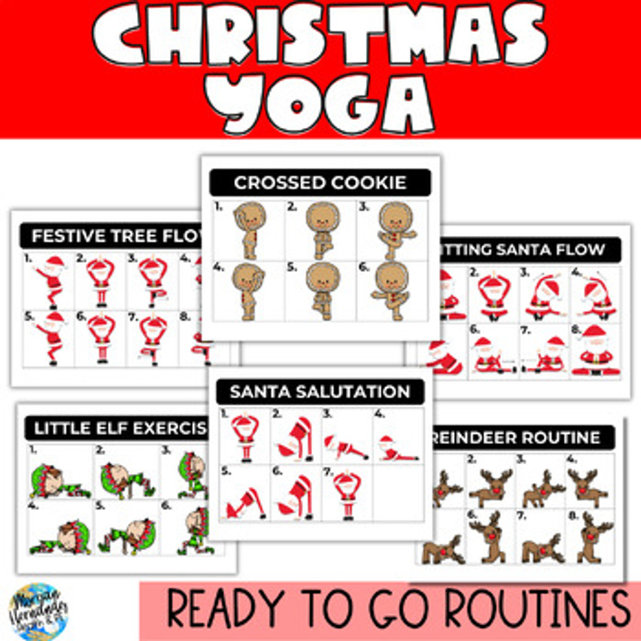 christmas-yoga-task-cards-elementary-pe-yoga for Elf Yoga Free Printable Pdf Christmas Yoga Task Cards | Elementary PE Yoga for Elf Yoga Free Printable Pdf