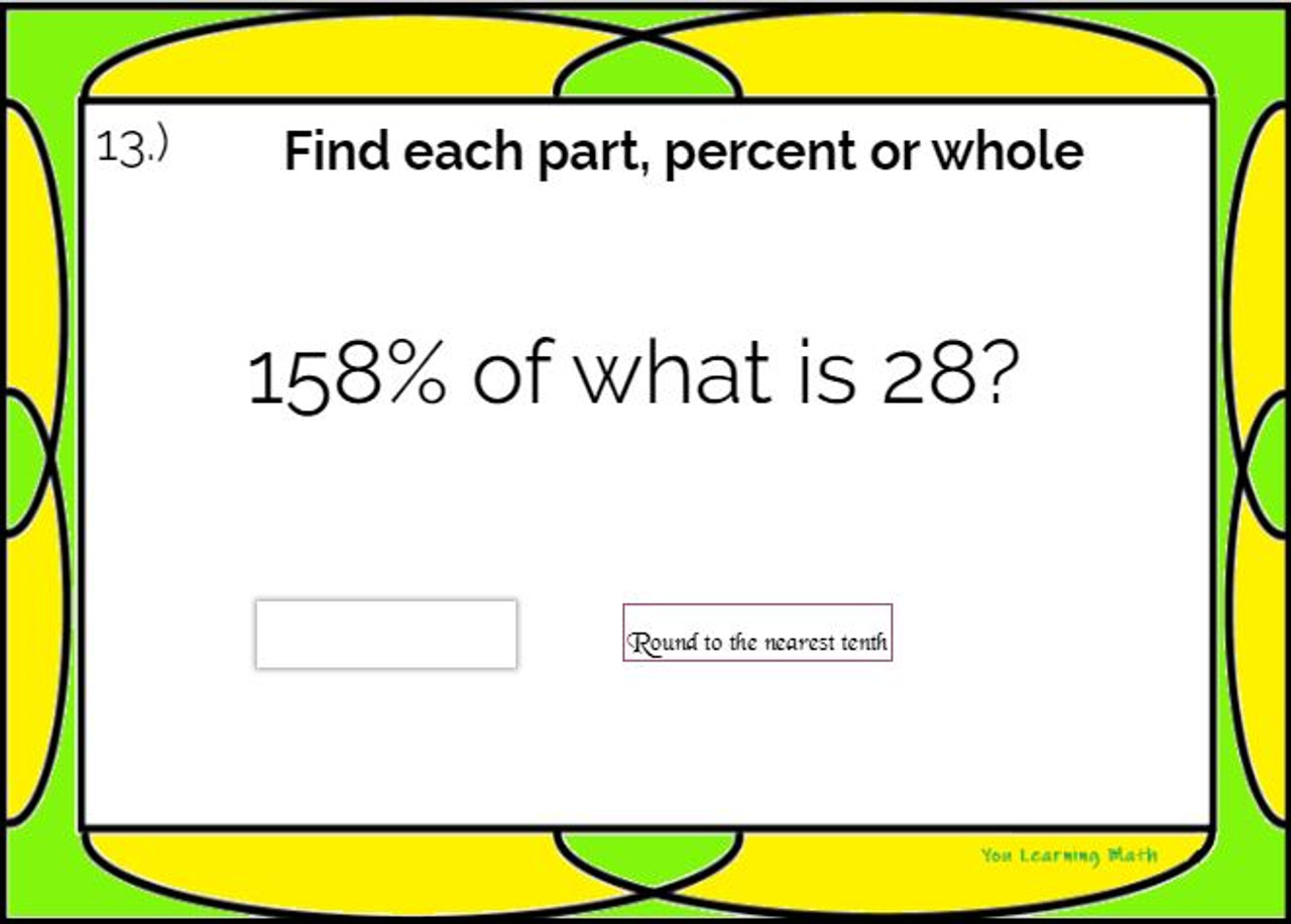 solving problems involving percents