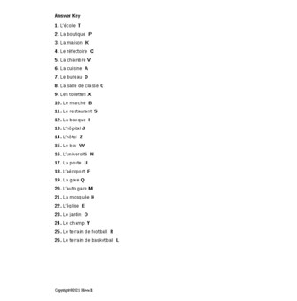 Names of Places in French Matching Quiz or Worksheet Amped Up Learning