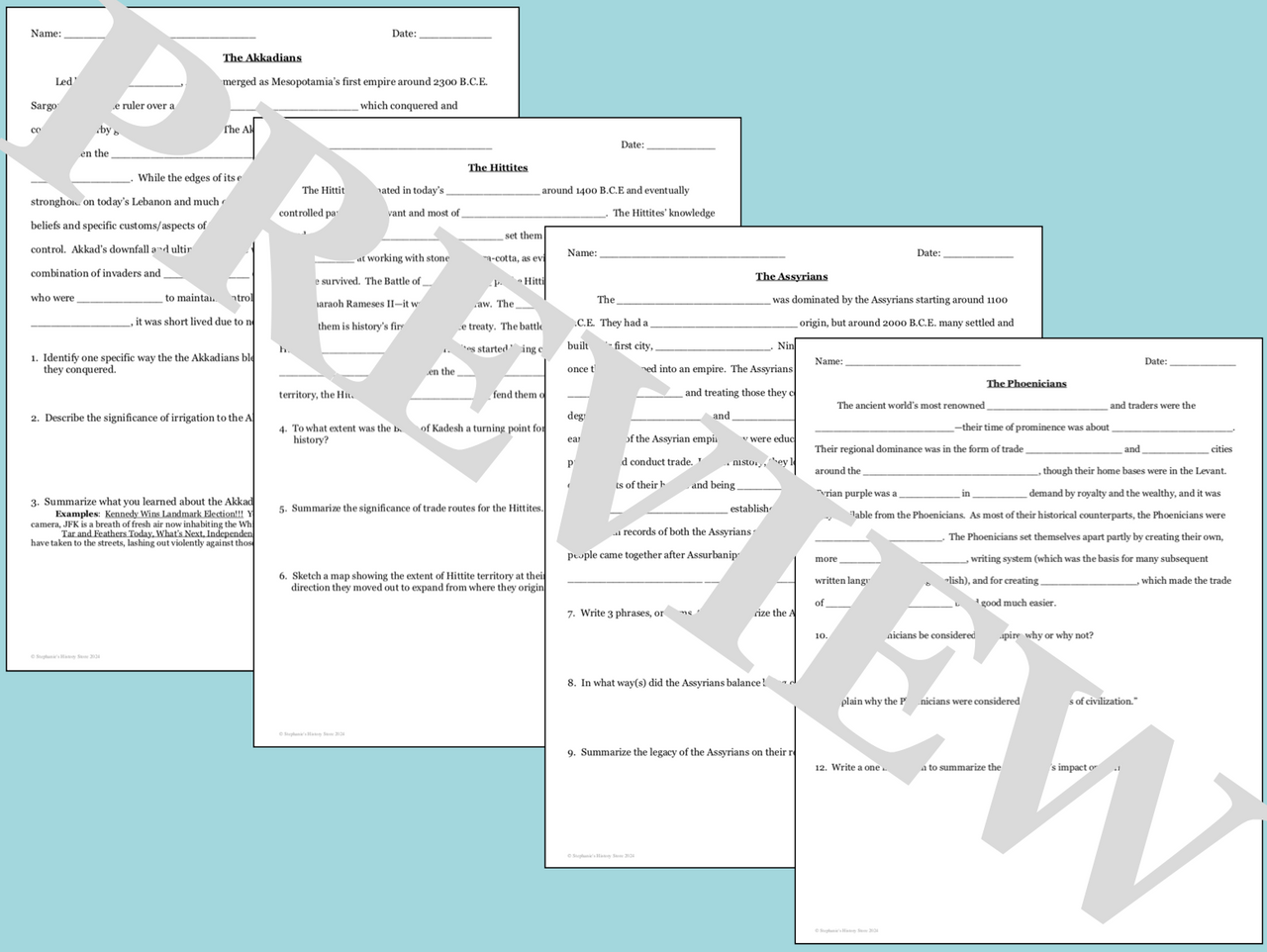 Mesopotamian Empires Stations Activity