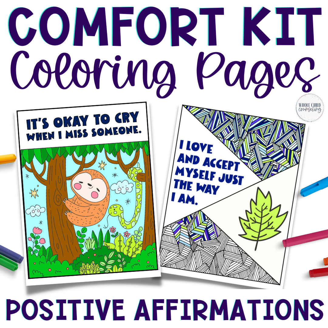 Comfort Coloring Pags Positive Thinking and Affirmation Coloring Pages for a Comfort Kit or ...
