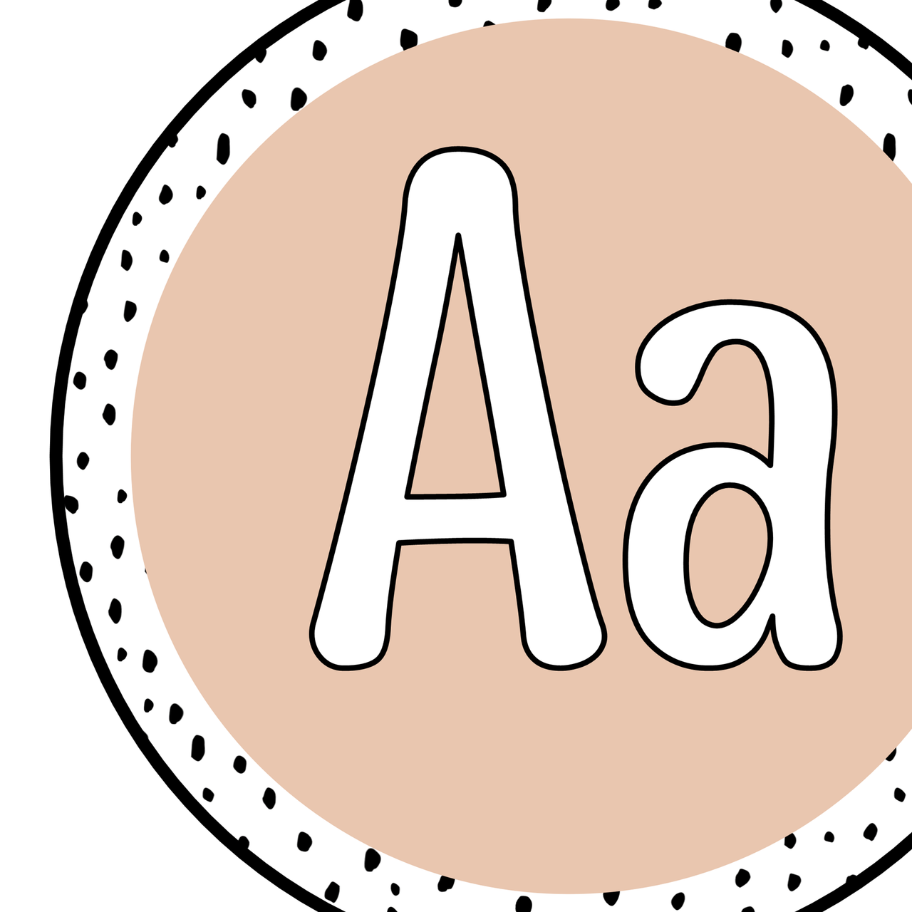 Printable Boho Neutral Spotty Alphabet Flash Cards, Word Wall Letters - Amped Up Learning for Free Printable Alphabet Letters In Circles