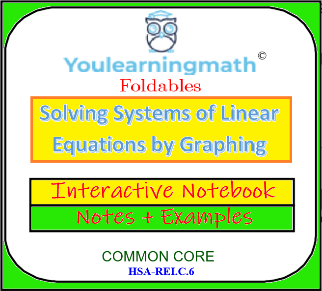Solving Systems of Linear Equations by Graphing -Foldables- Interactive ...