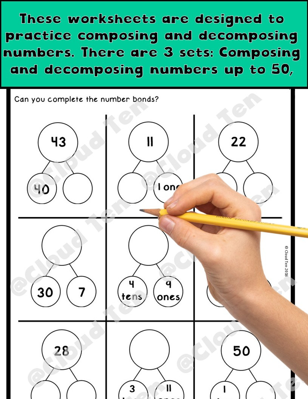 Composing and Decomposing Numbers up to 120 Worksheets for Free Printable Composing And Decomposing Numbers Worksheets