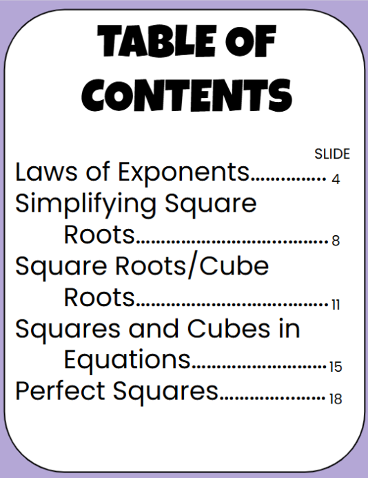 Exponents and Roots - 5 Foldables for the Interactive Notebook - Amped ...