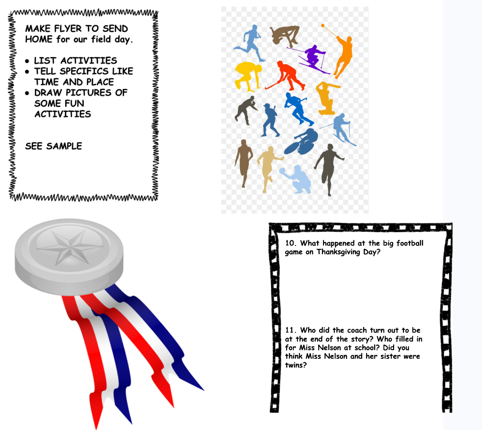 MISS NELSON HAS A FIELD DAY READING & WRITING LESSONS, FUN ACTIVITIES