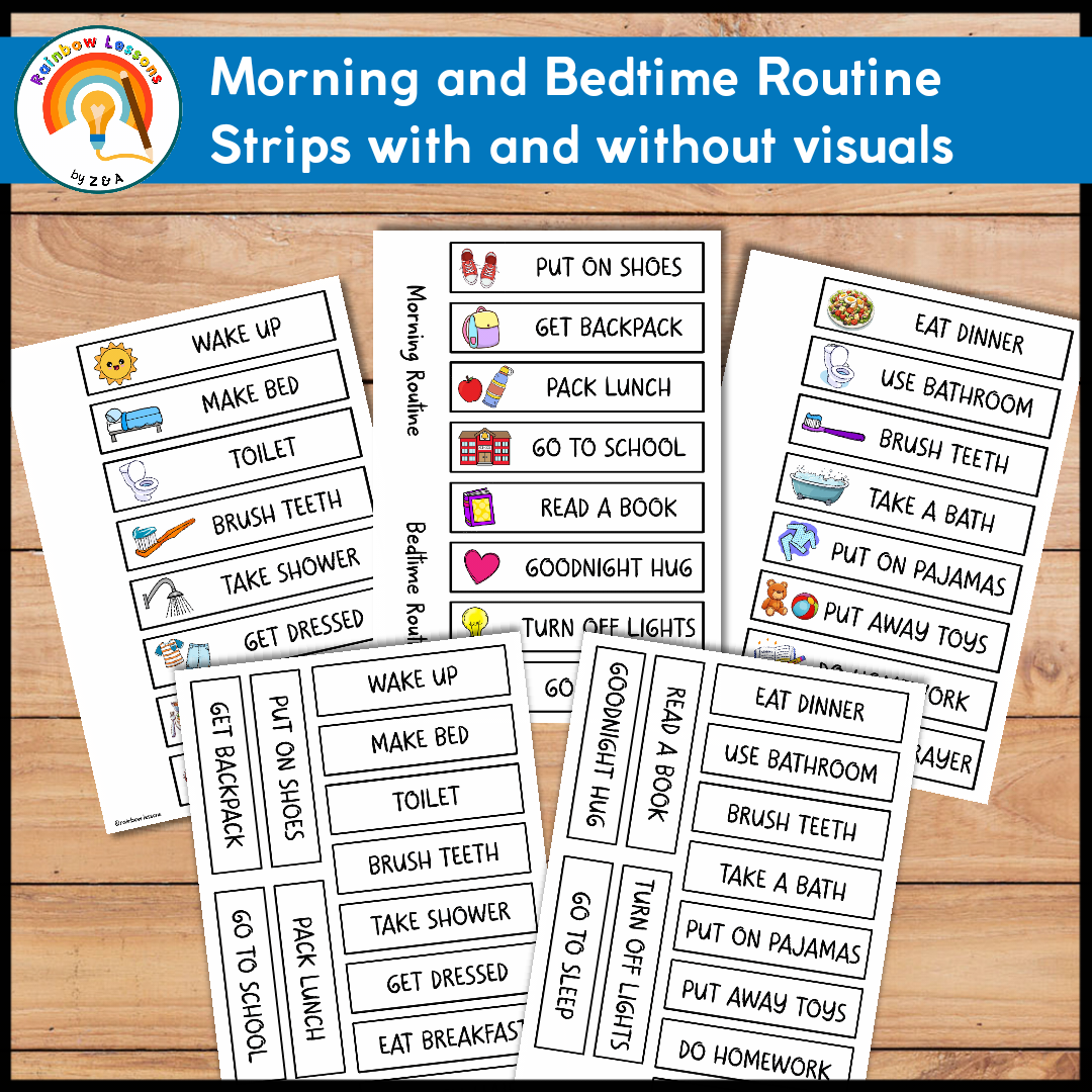 Morning Routine Checklist | Bedtime Routine Visual Schedule | Home Routines