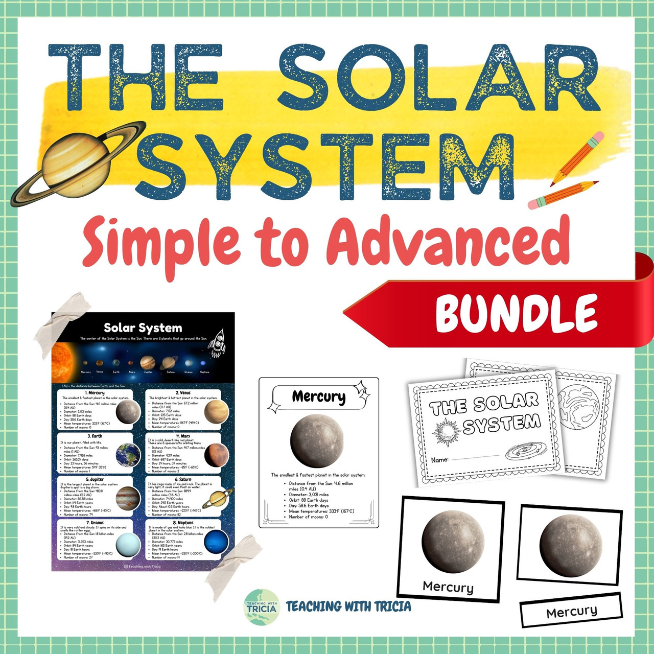 The Solar System BUNDLE- From Simple to Advanced: Booklet, Poster ...