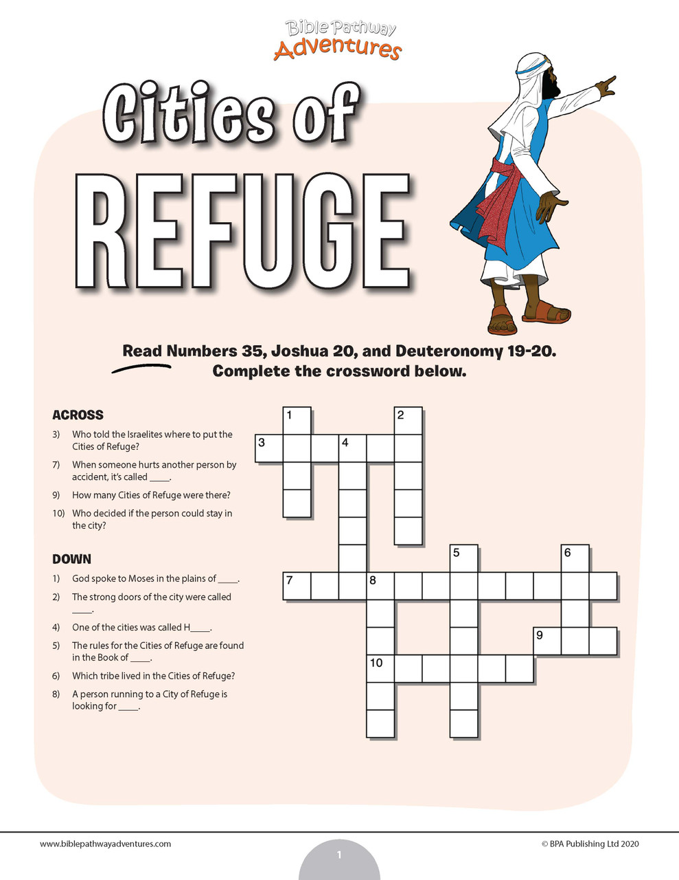 Cities of Refuge crossword puzzle