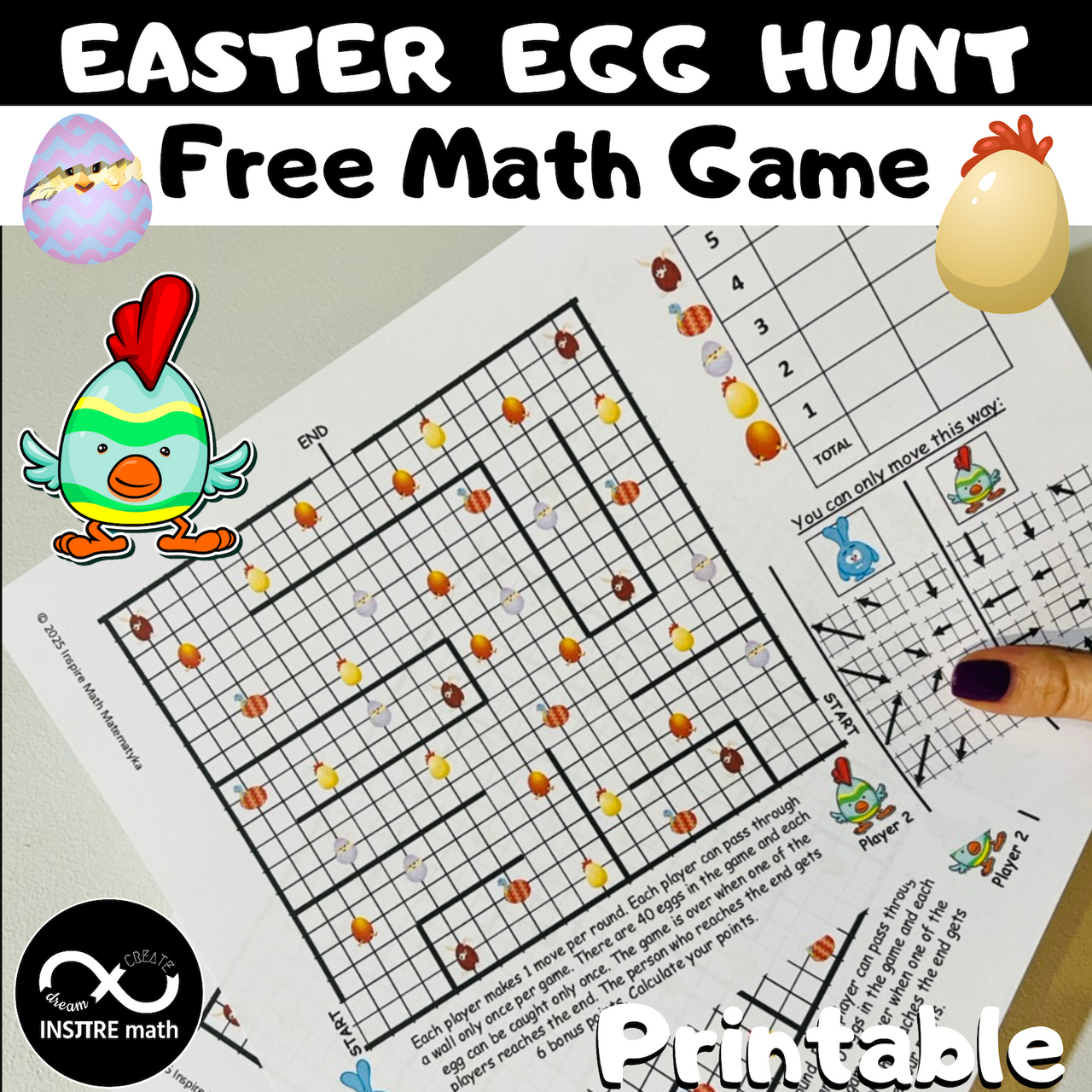 FREE Easter Math Activity Easter Egg Hunt Math Logic Game Brain Teasers ...