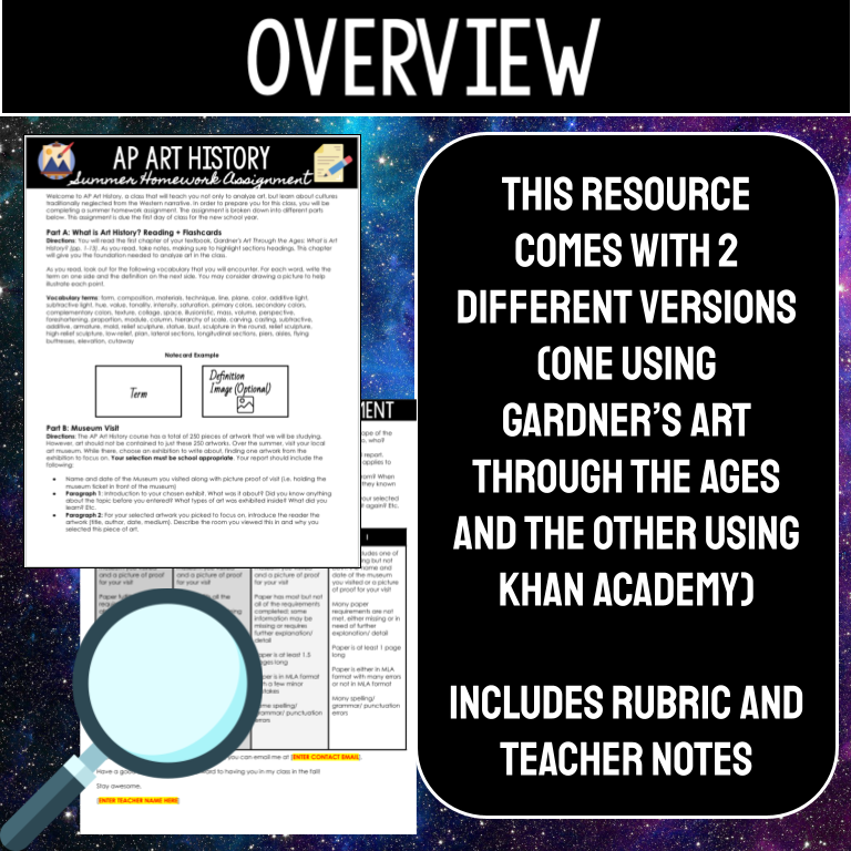 AP Art History Summer Homework Assignment - Amped Up Learning