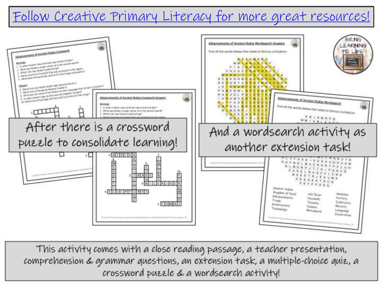 Ancient Nubia Advancements Reading Comprehension Activities | 5th & 6th ...