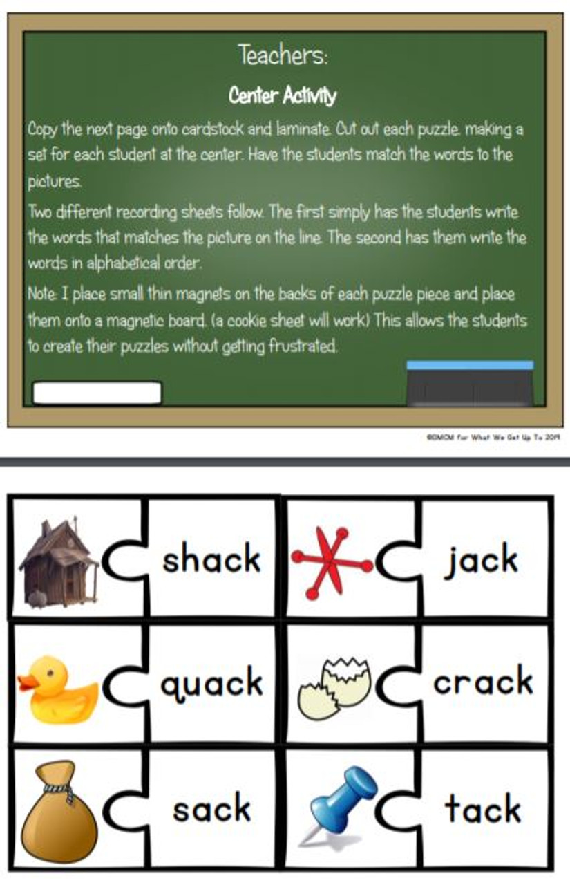 The ack Word Family Amped Up Learning