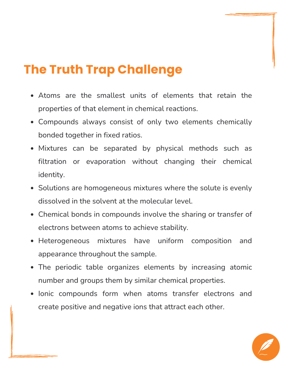 Elements, Compounds, Mixtures & Solutions Digital Escape Room