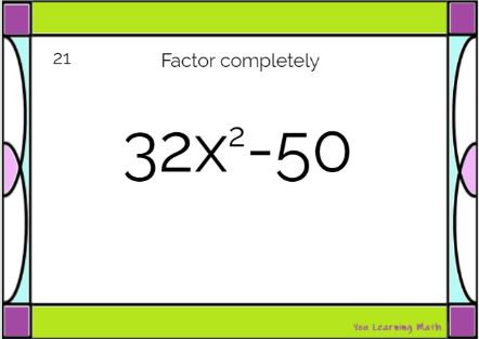 Factoring Quadratic Trinomials where a=1 and Factoring the Difference ...