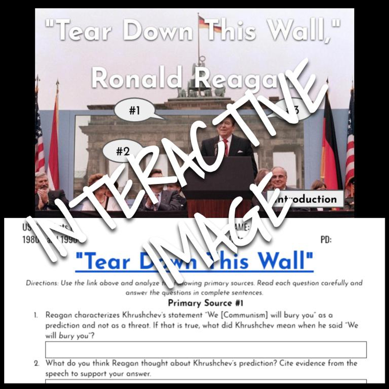Interactive Image: "Tear Down this Wall" Speech, Ronald Reagan