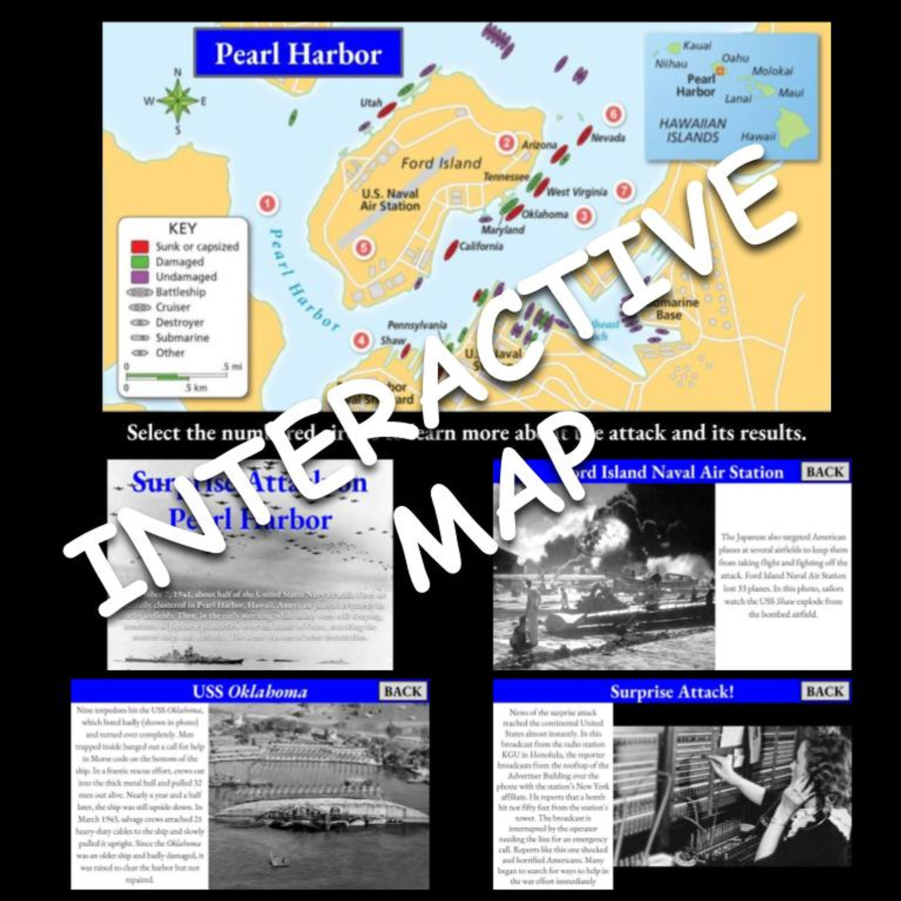 Interactive Map: Pearl Harbor and Japanese Aggression (1941-1942)