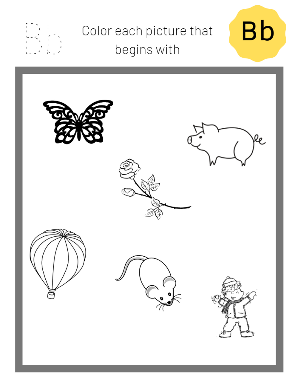 kindergarten phonics worksheet