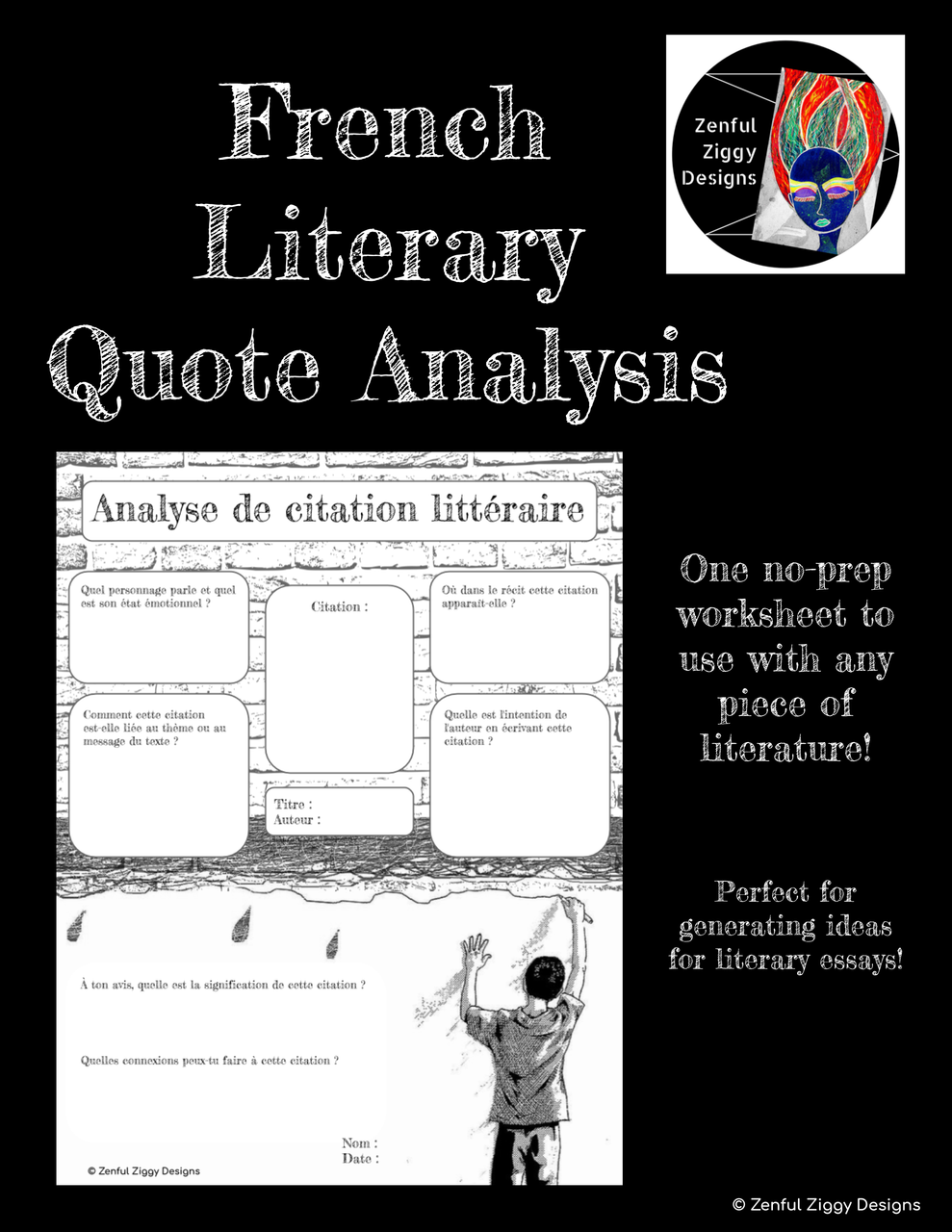 French Literary Quote Analysis #2- Essay Pre-Writing, Reading Response