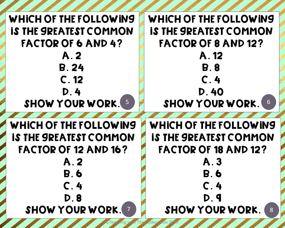 Fourth Grade Math Task Cards - Amped Up Learning