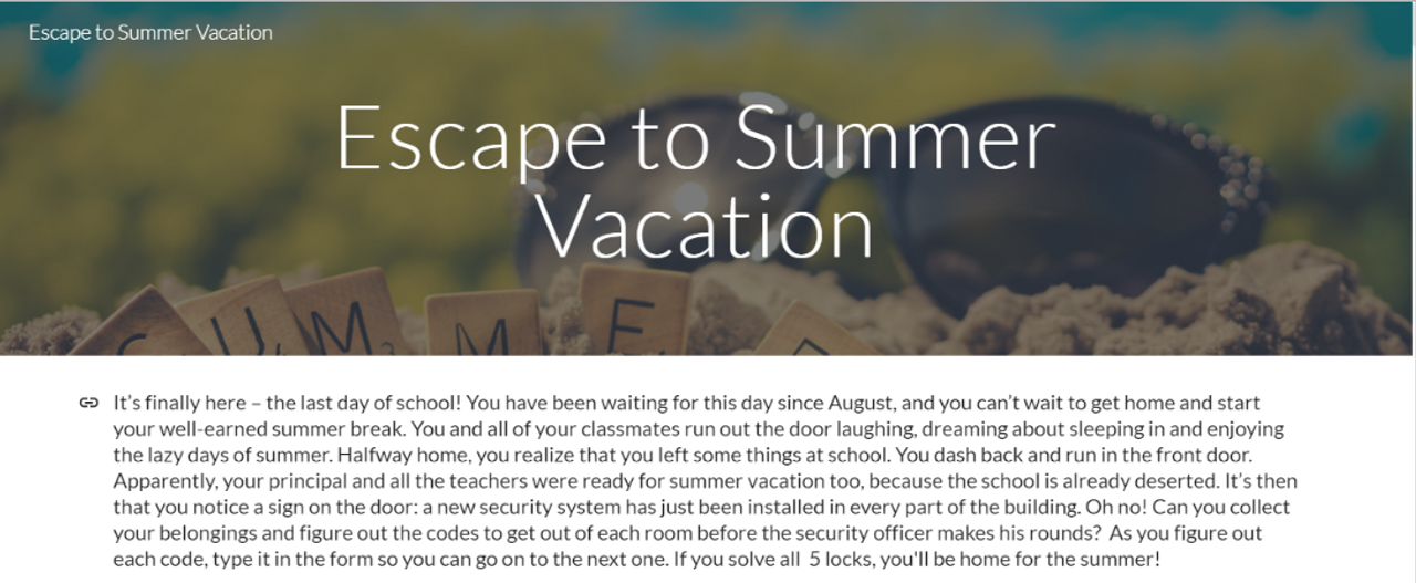 Escape To Summer Vacation End Of The Year Digital Escape Room Amped Up Learning