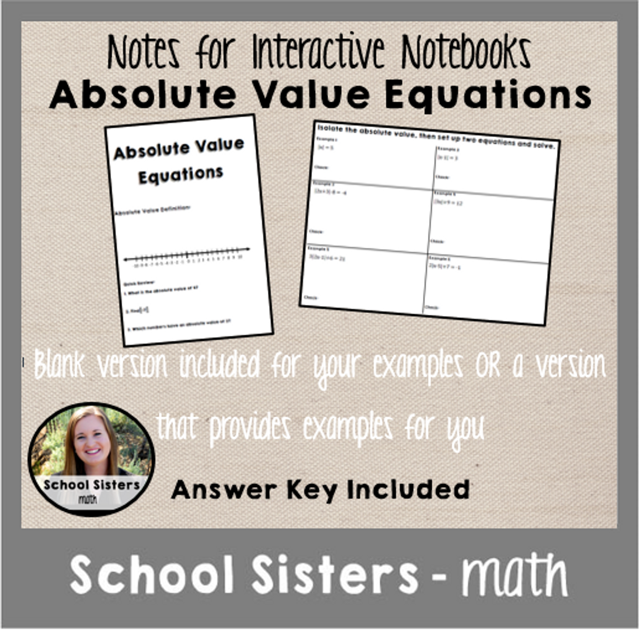 Absolute Value Equations Notes for Interactive Notebooks