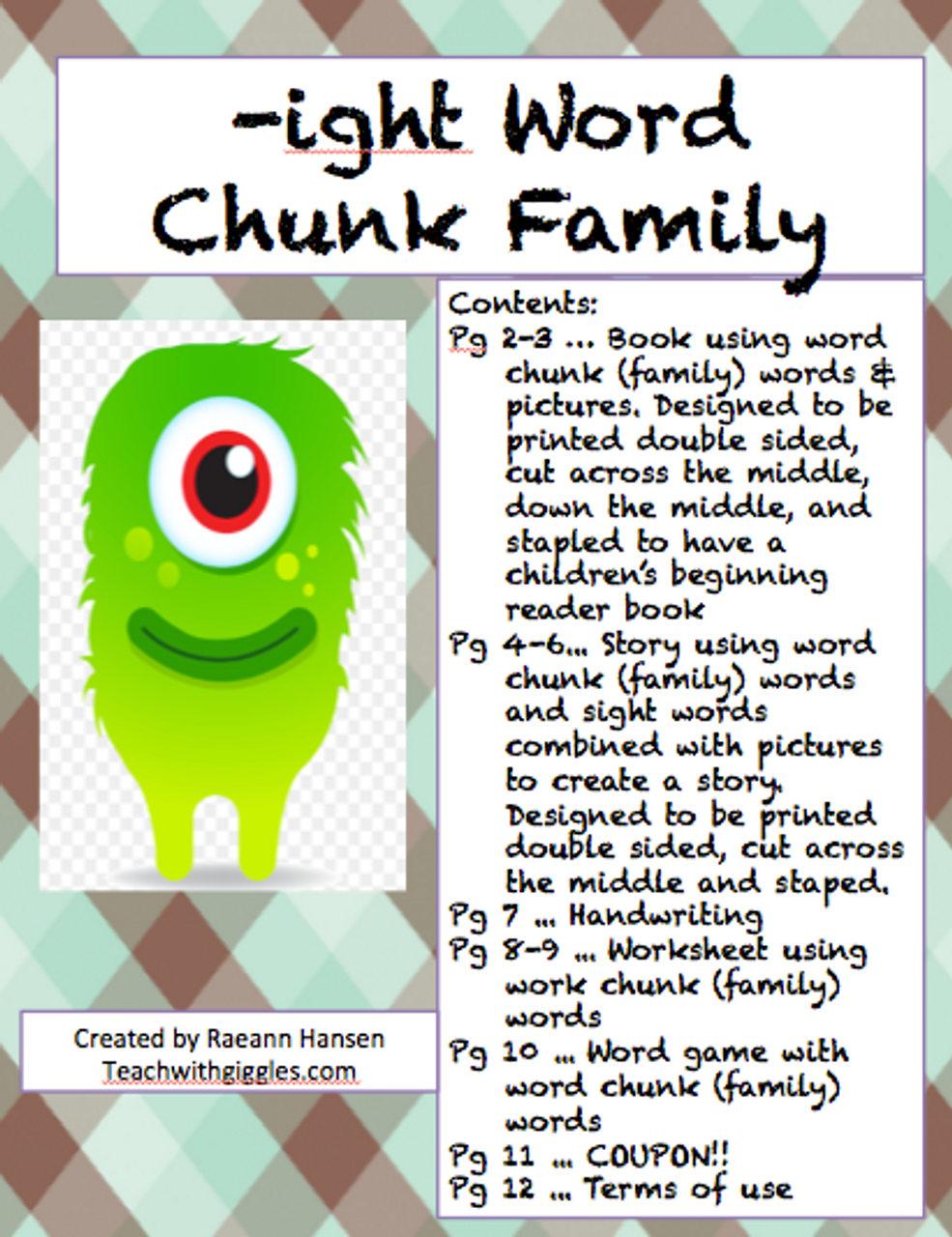Ight Word Chunk Family Amped Up Learning ight-word-chunk-family-amped-up-learning