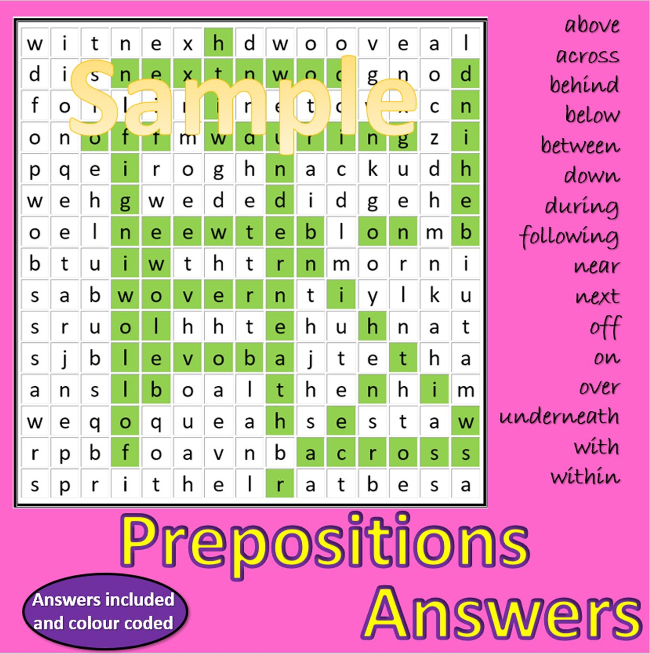 Word Classifications - 7 Word Searches exploring different word classifications