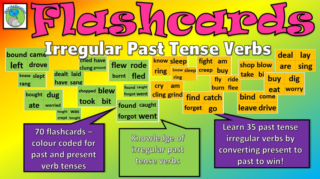 ESL Games Irregular Past Tense Verbs Playing and Flash Cards