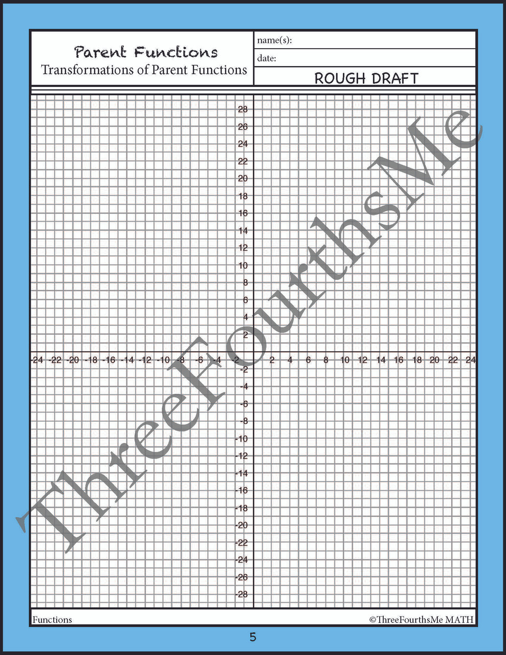Transformations of Parent Functions Activity - Amped Up Learning
