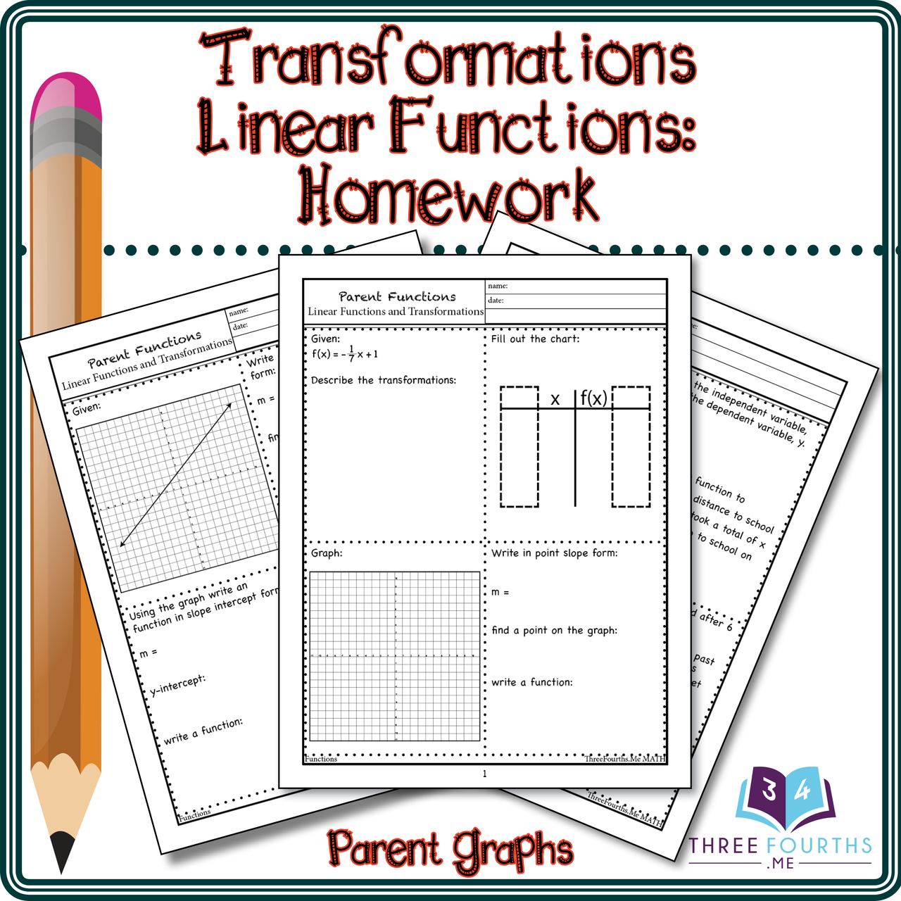 Linear Function Transformations Classwork or  Homework*