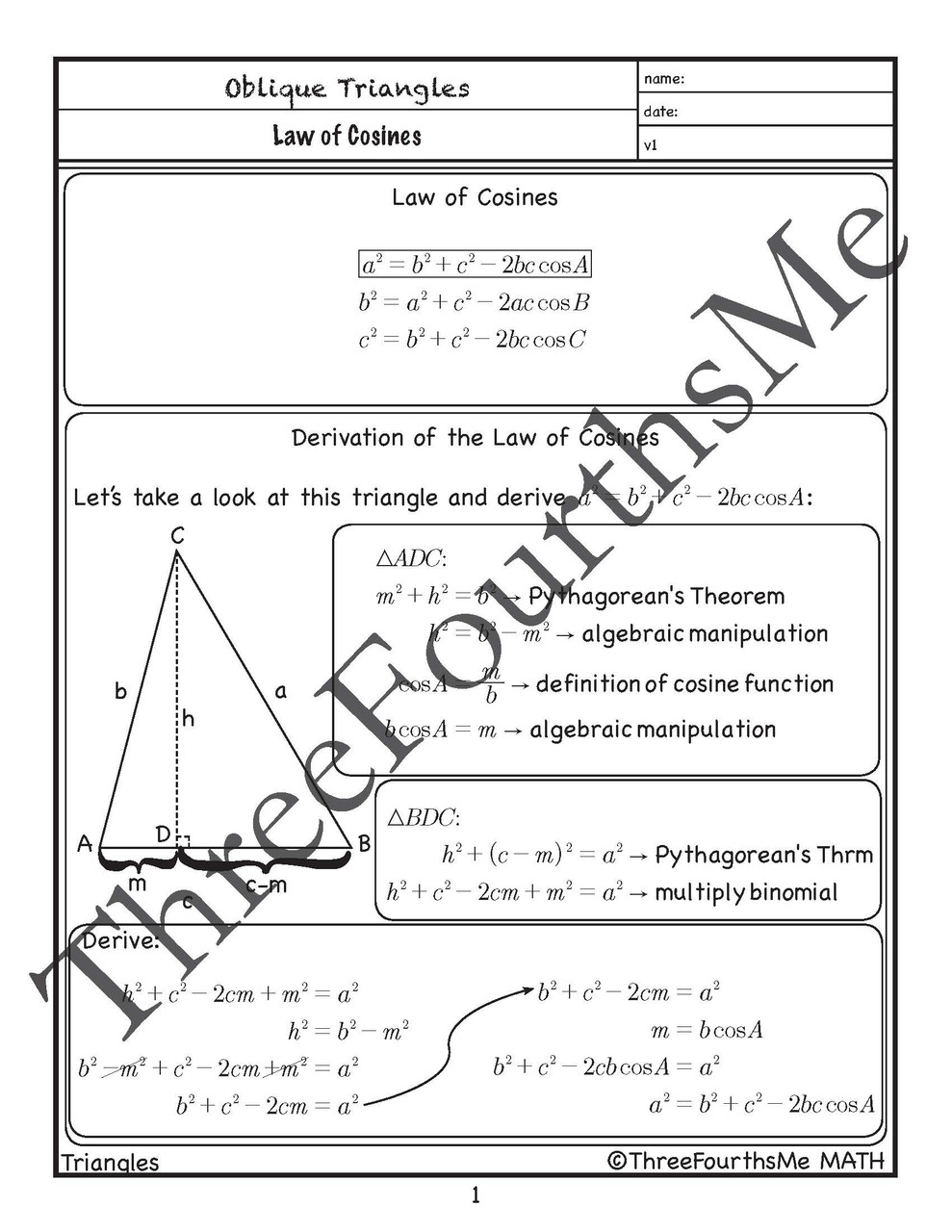 Law of Cosines BUNDLE - Amped Up Learning