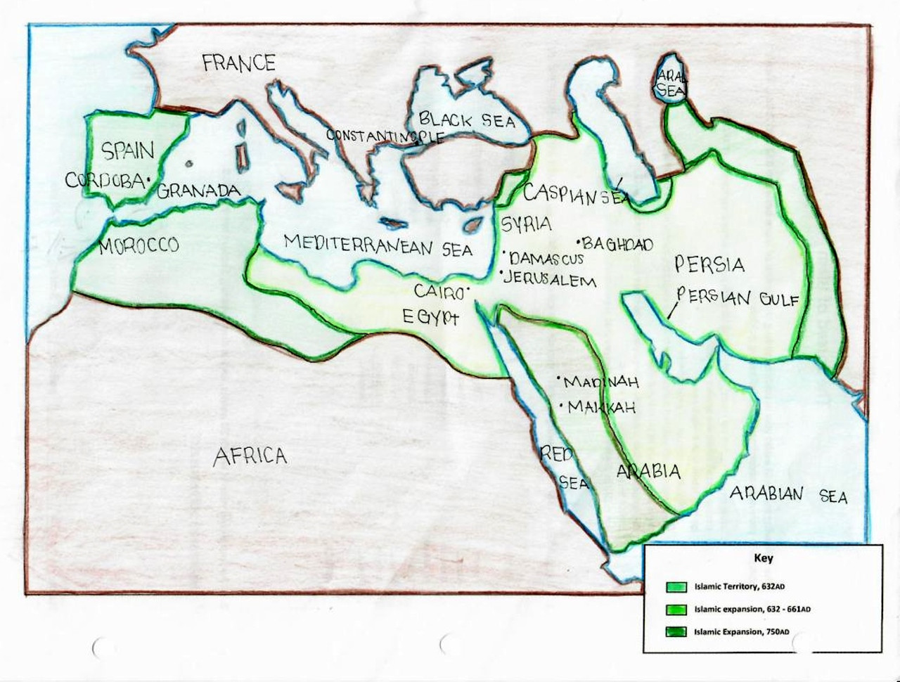 spread of islam map activity