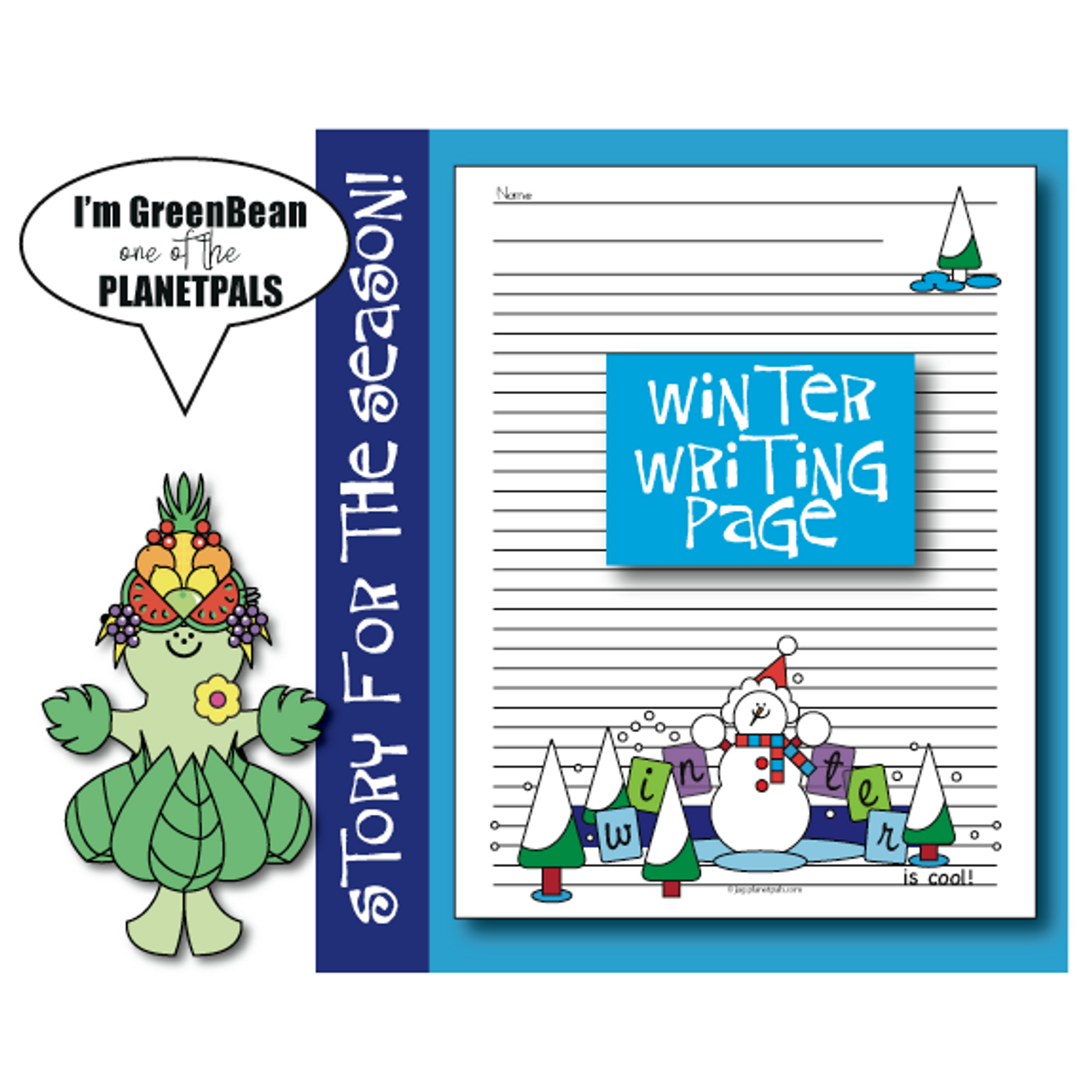 Planetpals Seasonal Winter Writing Page Coloring Sheet Earth Science Activity & Poem