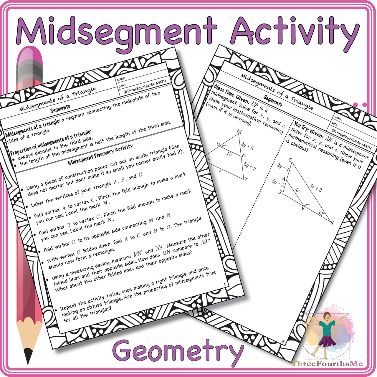 Midsegments of a Triangle Activity - FREE