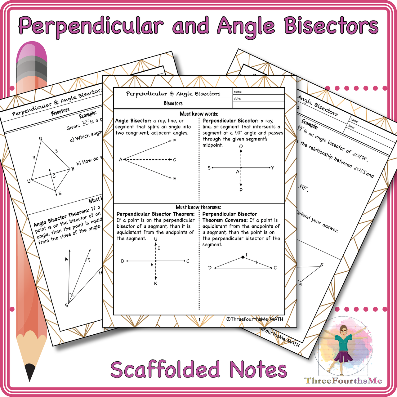 Perpendicular and Angle Bisectors Scaffolded Notes - Amped Up Learning