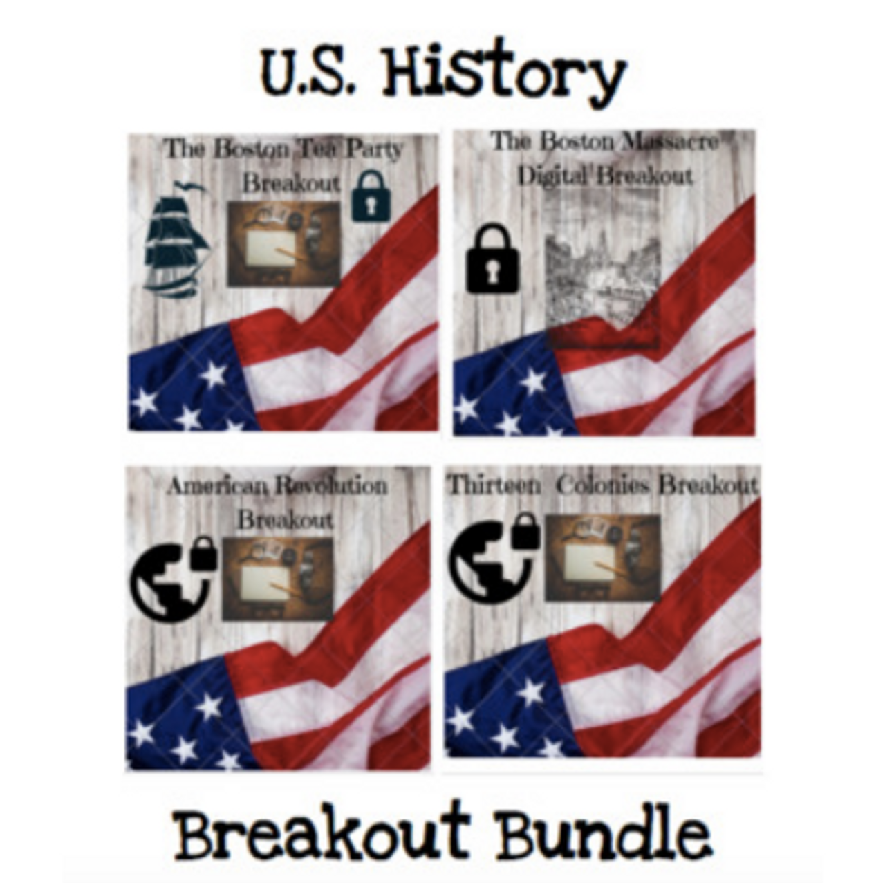 U.S. History Digital Breakout / Escape Room Bundle