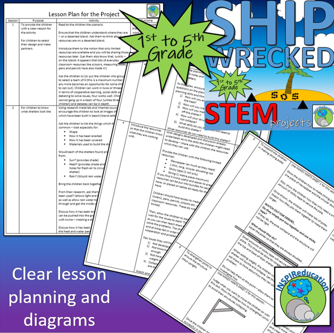 STEM: Structures in context - Shipwrecked Shelters, Lesson Plans, Hints and Certificate